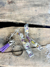 Load image into Gallery viewer, Floral Initial Keychains