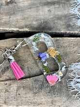Load image into Gallery viewer, Floral Initial Keychains