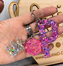 Load image into Gallery viewer, Custom Initial and Charm Keychain