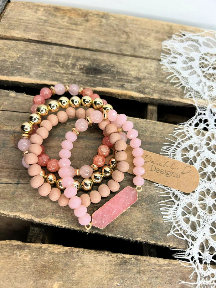 Bracelet Stack- Pink Sugar