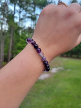 Load image into Gallery viewer, Purple Fluorite natural stone bracelet
