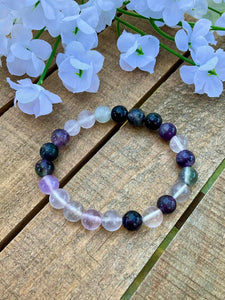 Purple Fluorite natural stone bracelet