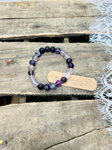 Purple Fluorite natural stone bracelet